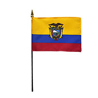 4 Inch (in) Height x 6 Inch (in) Length Ecuador Nylon Desktop Flag