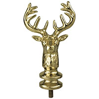 Elks Head Gold with Ferrule Parade Pole Ornament