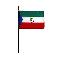 4 Inch (in) Height x 6 Inch (in) Length Equatorial Guinea Nylon Desktop Flag