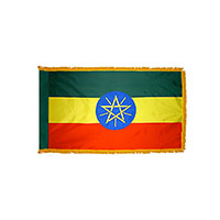 Ethiopia Indoor Nylon Flag with Fringe