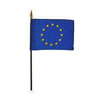 4 Inch (in) Height x 6 Inch (in) Length European Union Nylon Desktop Flag
