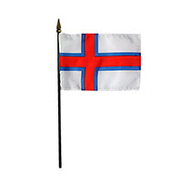 4 Inch (in) Height x 6 Inch (in) Length Faroe Islands Nylon Desktop Flag