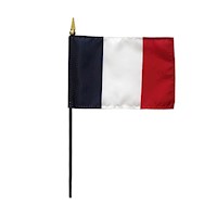 4 Inch (in) Height x 6 Inch (in) Length France Nylon Desktop Flag