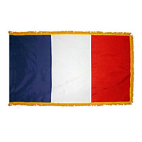 France Indoor Nylon Flag with Fringe