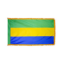 Gabon Indoor Nylon Flag with Fringe
