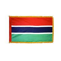 Gambia Indoor Nylon Flag with Fringe