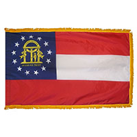 Georgia State Indoor Nylon Flag with fringe