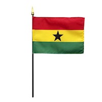 4 Inch (in) Height x 6 Inch (in) Length Ghana Nylon Desktop Flag