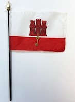 4 Inch (in) Height x 6 Inch (in) Length Gibraltar Nylon Desktop Flag