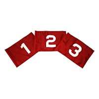 Red Golf Course Flag Set with White Numbers