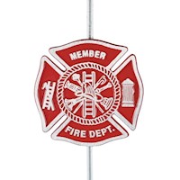Fireman, Red Aluminum Grave Marker