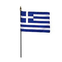 4 Inch (in) Height x 6 Inch (in) Length Greece Nylon Desktop Flag