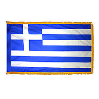 Greece Indoor Nylon Flag with Fringe