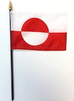 4 Inch (in) Height x 6 Inch (in) Length Greenland Nylon Desktop Flag