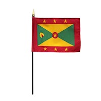 4 Inch (in) Height x 6 Inch (in) Length Grenada Nylon Desktop Flag