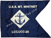 20 Inch (in) Height and 27-3/4 Inch (in) Length Navy Guidon Flag - 3
