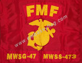 22 Inch (in) Height and 28 Inch (in) Length Marine Corps Guidon Flag