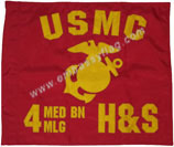 22 Inch (in) Height and 28 Inch (in) Length Marine Corps Guidon Flag - 3