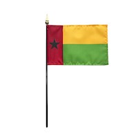 4 Inch (in) Height x 6 Inch (in) Length Guinea Bissau Nylon Desktop Flag