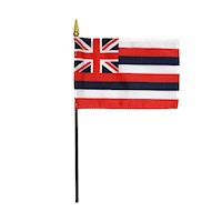 4 Inch (in) Height x 6 Inch (in) Length Hawaii Nylon Desktop Flag