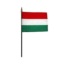4 Inch (in) Height x 6 Inch (in) Length Hungary Nylon Desktop Flag