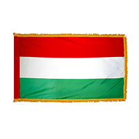 Hungary Indoor Nylon Flag with Fringe