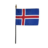 4 Inch (in) Height x 6 Inch (in) Length Iceland Nylon Desktop Flag