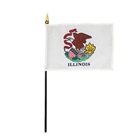 4 Inch (in) Height x 6 Inch (in) Length Illinois Nylon Desktop Flag