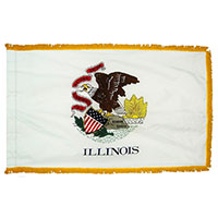 Illinois State Indoor Nylon Flag with fringe