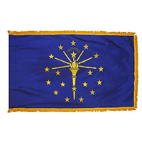 Indiana State Indoor Nylon Flag with fringe