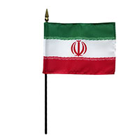 4 Inch (in) Height x 6 Inch (in) Length Iran Nylon Desktop Flag