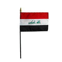 4 Inch (in) Height x 6 Inch (in) Length Iraq Nylon Desktop Flag