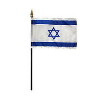 4 Inch (in) Height x 6 Inch (in) Length Israel Nylon Desktop Flag