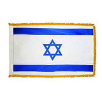 Israel Indoor Nylon Flag with Fringe