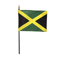 4 Inch (in) Height x 6 Inch (in) Length Jamaica Nylon Desktop Flag