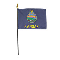 4 Inch (in) Height x 6 Inch (in) Length Kansas Nylon Desktop Flag