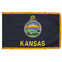 Kansas State Indoor Nylon Flag with fringe