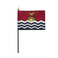 4 Inch (in) Height x 6 Inch (in) Length Kiribati Nylon Desktop Flag