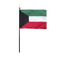 4 Inch (in) Height x 6 Inch (in) Length Kuwait Nylon Desktop Flag