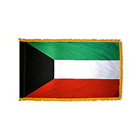 Kuwait Indoor Nylon Flag with Fringe