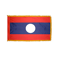 Laos Indoor Nylon Flag with Fringe