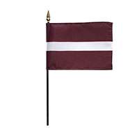 4 Inch (in) Height x 6 Inch (in) Length Latvia Nylon Desktop Flag