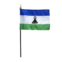 4 Inch (in) Height x 6 Inch (in) Length Lesotho Nylon Desktop Flag