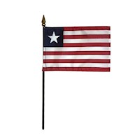4 Inch (in) Height x 6 Inch (in) Length Liberia Nylon Desktop Flag