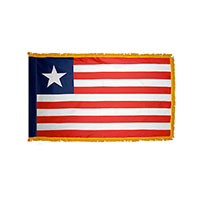 Liberia Indoor Nylon Flag with Fringe