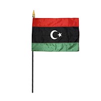 4 Inch (in) Height x 6 Inch (in) Length Libya Nylon Desktop Flag