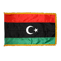 Libya Indoor Nylon Flag with Fringe