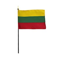 4 Inch (in) Height x 6 Inch (in) Length Lithuania Nylon Desktop Flag