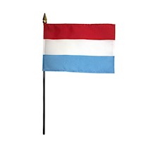 4 Inch (in) Height x 6 Inch (in) Length Luxembourg Nylon Desktop Flag