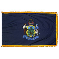 Maine State Indoor Nylon Flag with fringe